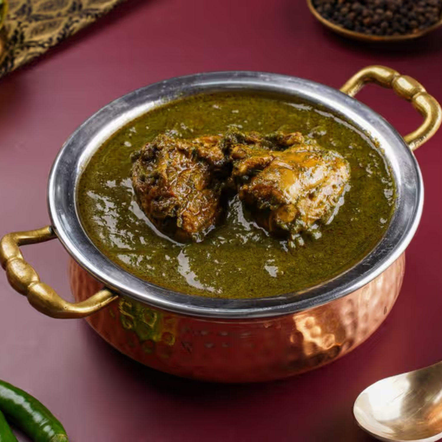 Hare Masale Ka Chicken in Thick Green Gravy
