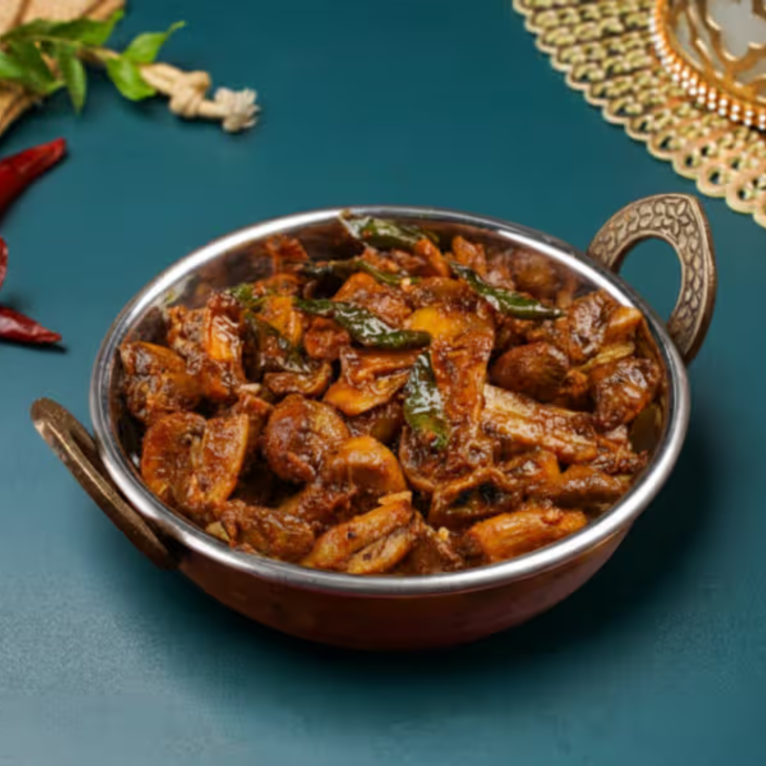 Mushroom Red Chilly Tawa Fry